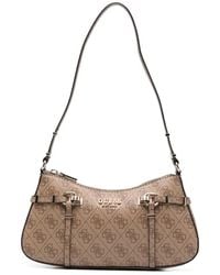 Guess - Leona Logo-Patterned Shoulder Bag - Lyst