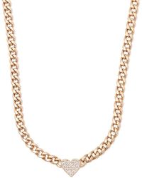 Zoe Chicco - 14kt Yellow Gold Diamond Pave Heart Chain Necklace - Lyst