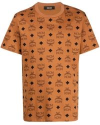 MCM - T-shirt en coton à motif monogrammé - Lyst