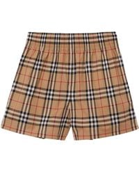 Burberry - Shorts 'Vintage Check' a vita alta - Lyst