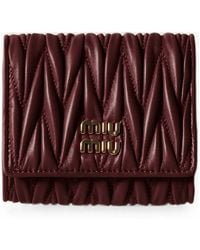 Miu Miu - Small Matelassé Nappa Leather Wallet - Lyst