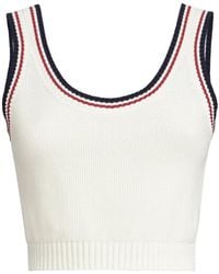 Brunello Cucinelli - Cotton Piqué-Effect Knit Crop Top - Lyst