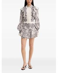 Blugirl Blumarine - Short Lace-Print Ruffled Mini Skirt - Lyst
