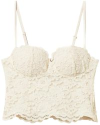 Twinset - Top Corto Estilo Bustier Con Motivo De Encaje - Lyst