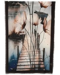 D'Aniello - Graphic-Print Frayed-Edge Scarf - Lyst