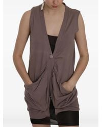 Pink Memories - Sleeveless Patch-Pocket Cardigan - Lyst