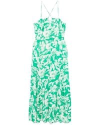 Maje - Floral-Print Midi Dress - Lyst
