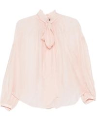 Seventy - Tie-Neck Long-Sleeved Blouse - Lyst