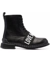 Love Moschino - Logo-strap Ankle Boots - Lyst