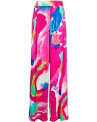 Christopher John Rogers - Painted-print Wide-leg Trousers - Lyst