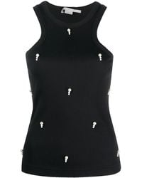 Stella McCartney - Pearl-Embellished Ribbed Tank Top - Lyst