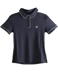 Malbon Golf - Anna Ribbed-Knit Piped Polo Shirt - Lyst
