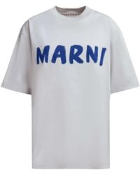 Marni - Katoenen T-Shirt Met Logo - Lyst