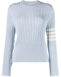 Thom Browne - Pull en maille pointelle à 4 bandes signature - Lyst