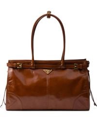 Prada - Large Bonnie Leather Tote Bag - Lyst
