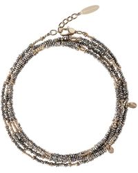 Brunello Cucinelli - Armband Aus Sterlingsilber Mit Braunem Hämatit - Lyst