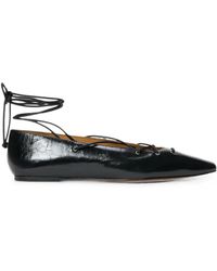 Polo Ralph Lauren - Lace-Up Pointed Ballet Flats - Lyst