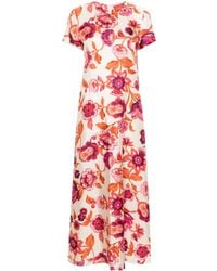 La DoubleJ - Floral-print Silk Swing Dress - Lyst
