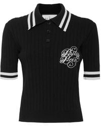 Philipp Plein - Logo-Embroidered Ribbed-Knit Polo Top - Lyst