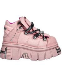 New Rock - M-106-Cev164 Platform Lace-Up Ankle Boots - Lyst