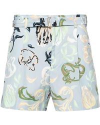 Lanvin - Thigh-Length Shorts With Abstract Pattern - Lyst