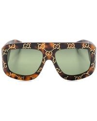 Gucci - Gafas de sol con monograma y montura estilo piloto - Lyst