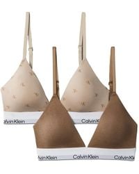 Calvin Klein - Soutien-Gorge À Logo Imprimé Et Bonnets Triangulaires - Lyst