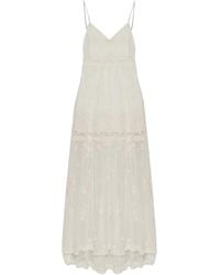 LoveShackFancy - Besticktes Kleid Mit Spitzenborten - Lyst