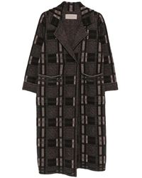 D.exterior - Check-Pattern Glitter-Detail Coat - Lyst