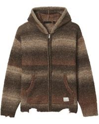 FIVE CM - Distressed Ombré-Effect Zip-Up Hoodie - Lyst