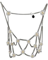 Noir Kei Ninomiya - Flower-Embellished Chain Top - Lyst