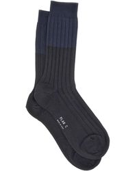 Plan C - Two-Tone Ribbed Socks - Lyst