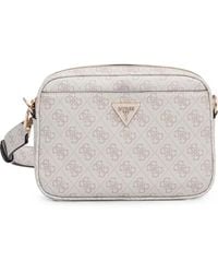 Guess - Monogram-Print Logo-Plaque Shoulder Bag - Lyst