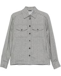Kiton - Herringbone-Pattern Flap-Pocket Shirt - Lyst