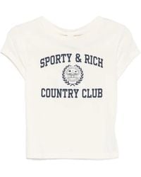 Sporty & Rich - Poly Logo-Print T-Shirt - Lyst