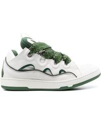 Lanvin - Curb Sneakers Khaki And White - Lyst