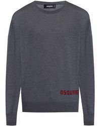 DSquared² - Logo Intarsia-Knit Jumper - Lyst