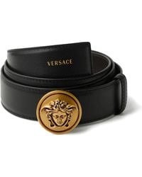 Versace - Leather Belt 3.5 Cm - Lyst