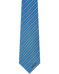 Versace - Greca-Pattern Diagonal-Stripe Tie - Lyst