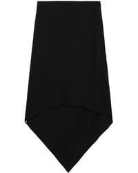 Helmut Lang - Asymmetric Wool Midi Skirt - Lyst