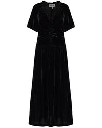 Baum und Pferdgarten - Abelline Ruffled Velvet Maxi Dress - Lyst