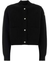Moncler - Cardigan À Empiècement Matelassé Et Patch Logo - Lyst