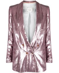 Alysi - Blazer Doppiopetto Con Revers A Scialle - Lyst