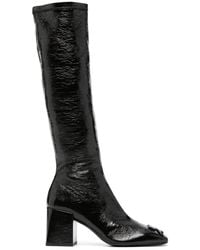 Courreges - 75Mm Raised-Logo Leather Knee Boots - Lyst