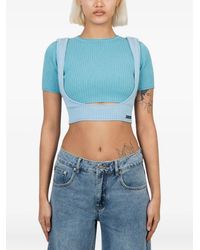 House Of Sunny - Ribbed-Knit Cut-Out Top - Lyst