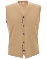 Kangra - Button-Up Fine-Knit Vest - Lyst