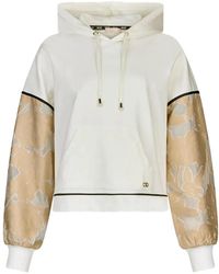 Liu Jo - Floral-Jacquard Panelled Hoodie - Lyst