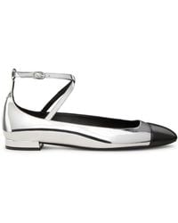 Stuart Weitzman - Patent Leather Ankle-Strap Ballerina Flats - Lyst