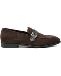 Ferragamo - Gancini-Plaque Suede Loafers - Lyst