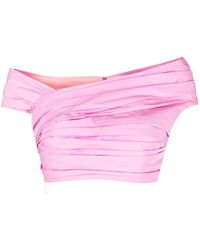 DSquared² - Pleated Off-Shoulder Cropped Top - Lyst